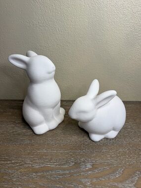 Easter Ceramic Laying & Sitting Bunny set of 2- Threshold